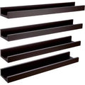 Kiera Grace (Set of 4) 23"x4" Wall Shelves Espresso: MDF Ledge Design, No Assembly, Includes Mounting Hardware