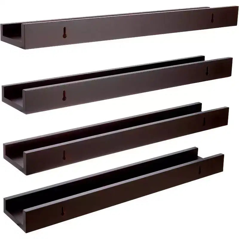 Kiera Grace (Lot de 4) Étagères murales 23"x4" Espresso : Design corniche en MDF, Aucun assemblage, Quincaillerie de fixation incluse