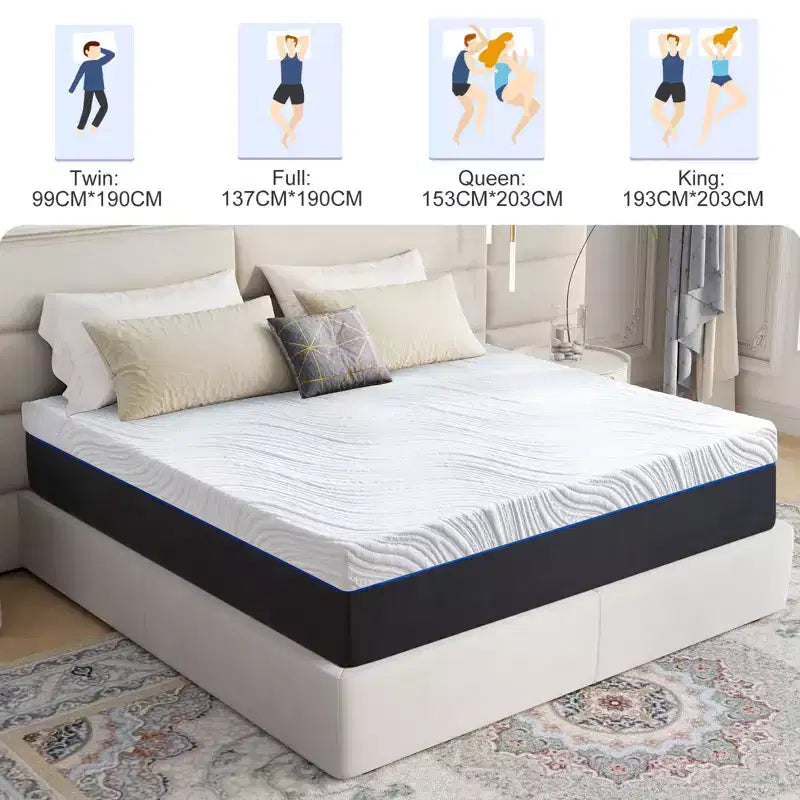 Matelas en mousse à mémoire de forme de 10 pouces Wuleitex
