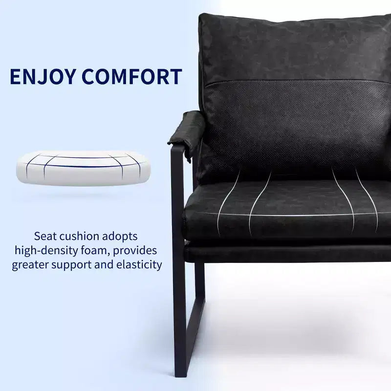 Fauteuil d'appoint moderne rembourré Subrtex avec cadre en métal