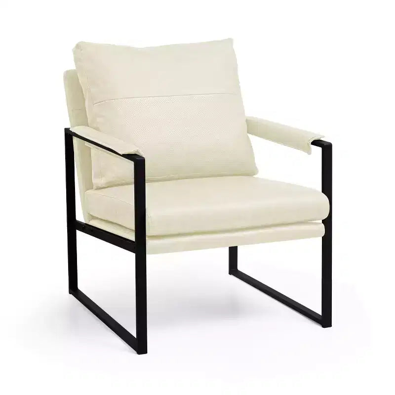 Fauteuil d'appoint moderne rembourré Subrtex avec cadre en métal