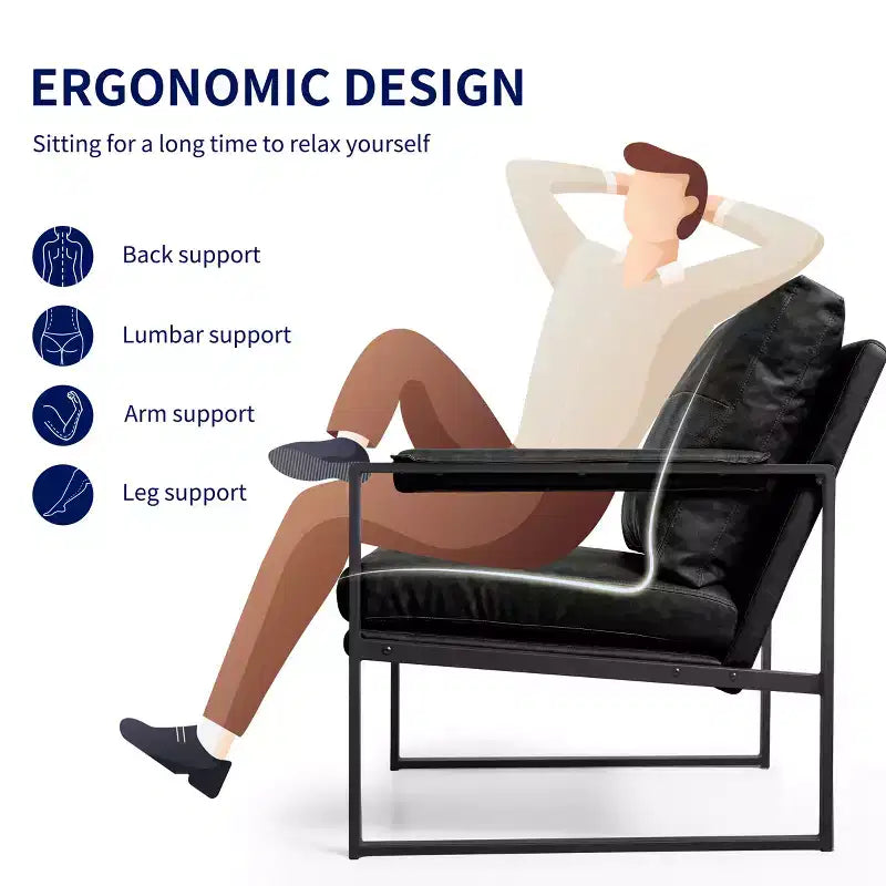 Fauteuil d'appoint moderne rembourré Subrtex avec cadre en métal