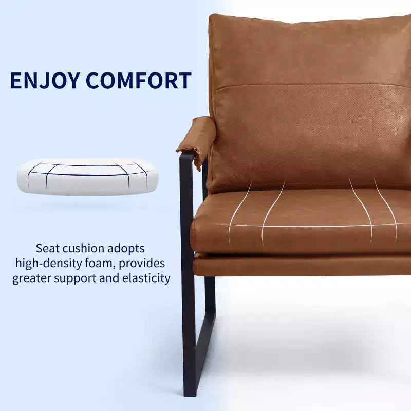 Fauteuil d'appoint moderne rembourré Subrtex avec cadre en métal