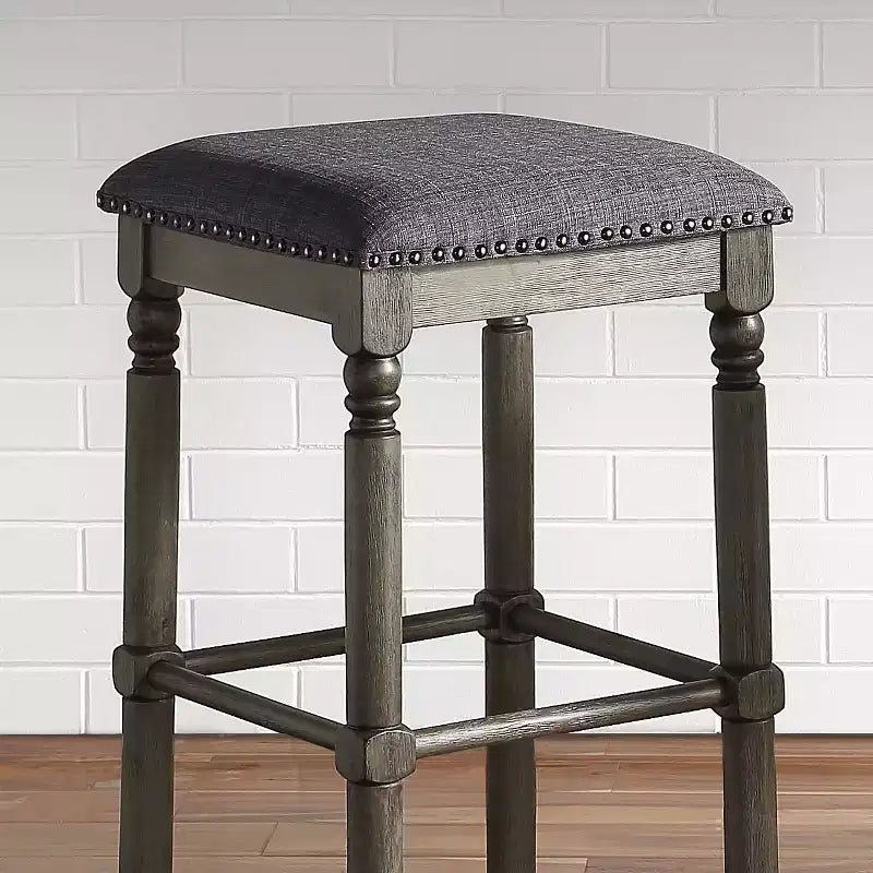 Tabourets de bar rembourrés gris Arnhem de Roundhill Furniture, lot de 2
