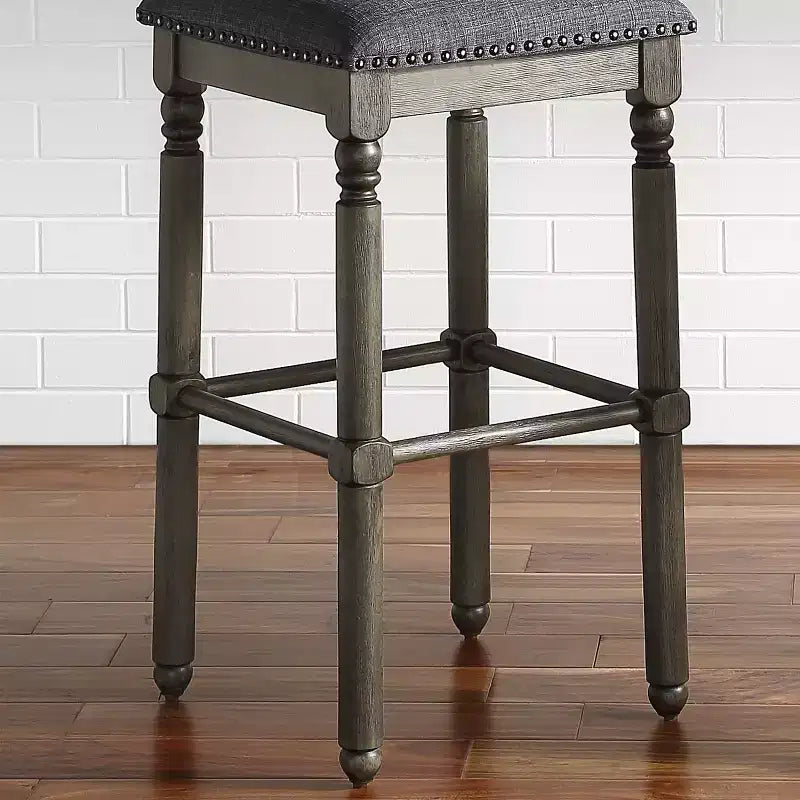 Tabourets de bar rembourrés gris Arnhem de Roundhill Furniture, lot de 2