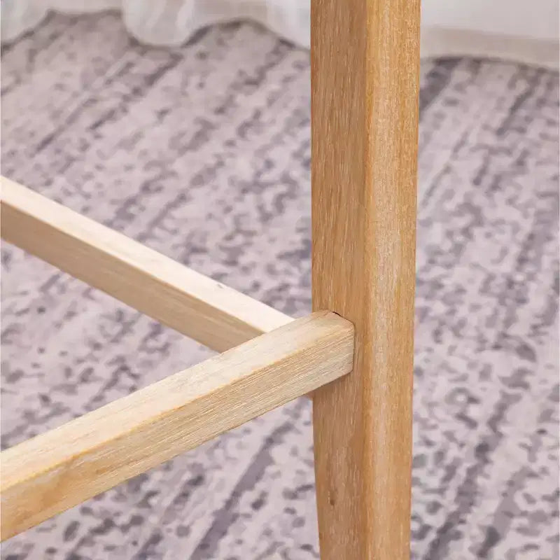 Tabourets en bois massif Siena de Roundhill Furniture, hauteur comptoir, dossier capitonné, gris, lot de 2