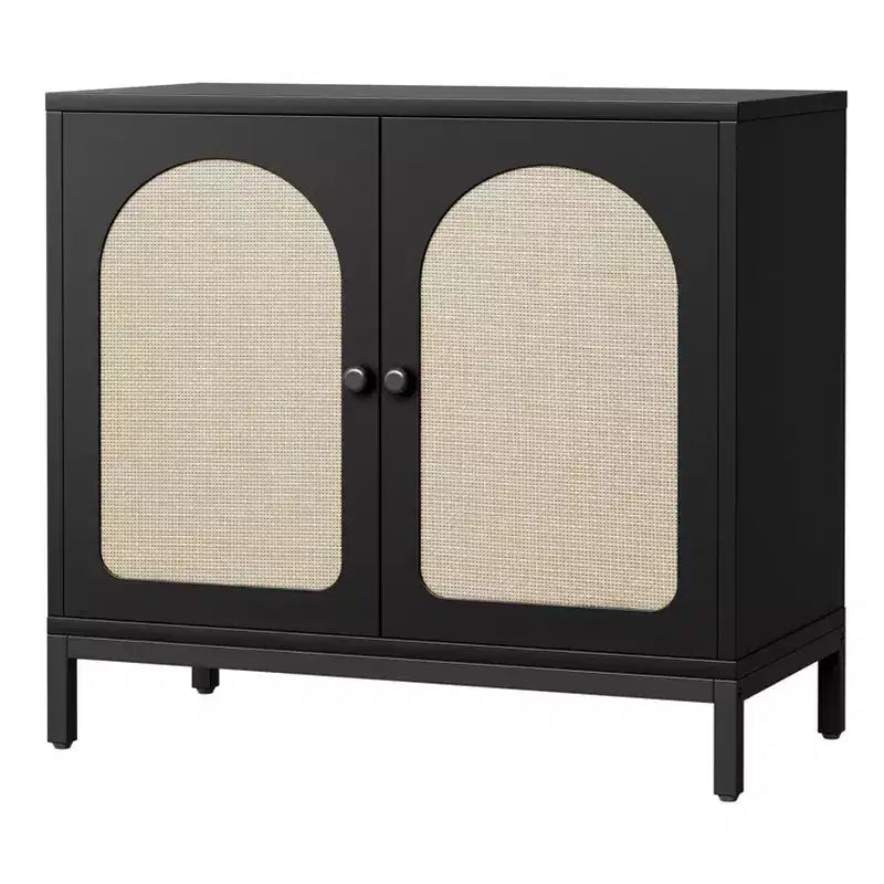Whizmax Buffet avec Rangement, Meuble de Rangement de Cuisine avec Portes en Rotin, Buffet d'Appoint, Console de Salon