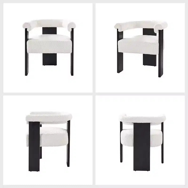 Chaises de salle à manger Gerry Boucle (lot de 6) avec dossier rond et solide | ART OF LIVING DESIGNS