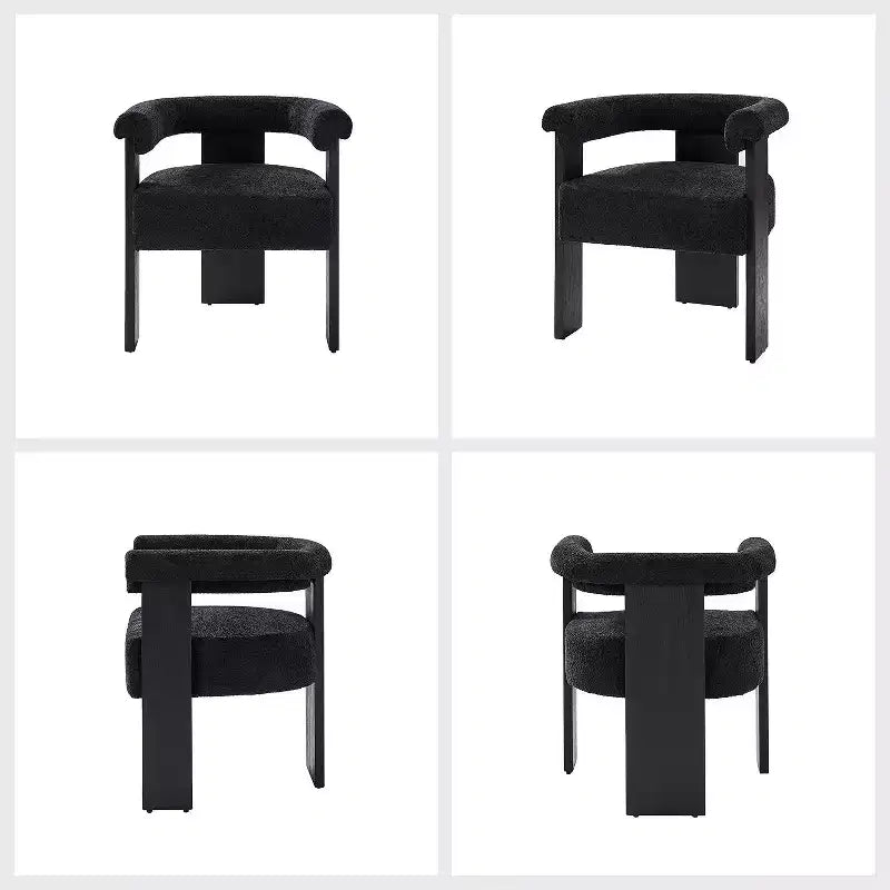 Chaises de salle à manger Gerry Boucle (lot de 6) avec dossier rond et solide | ART OF LIVING DESIGNS