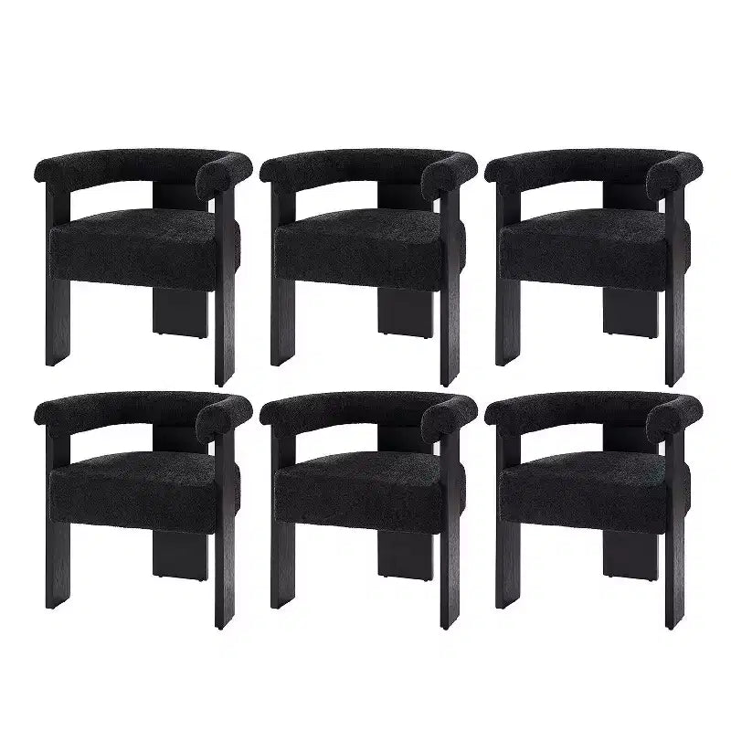 Chaises de salle à manger Gerry Boucle (lot de 6) avec dossier rond et solide | ART OF LIVING DESIGNS