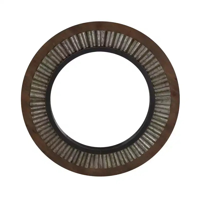 Miroir soleil en métal avec cadre en bois, marron