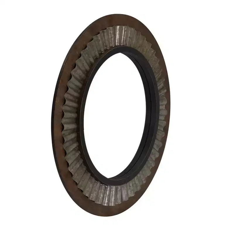Miroir soleil en métal avec cadre en bois, marron