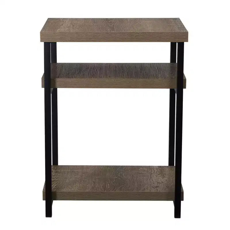 Table d'appoint rectangulaire Jamestown avec étagères de rangement