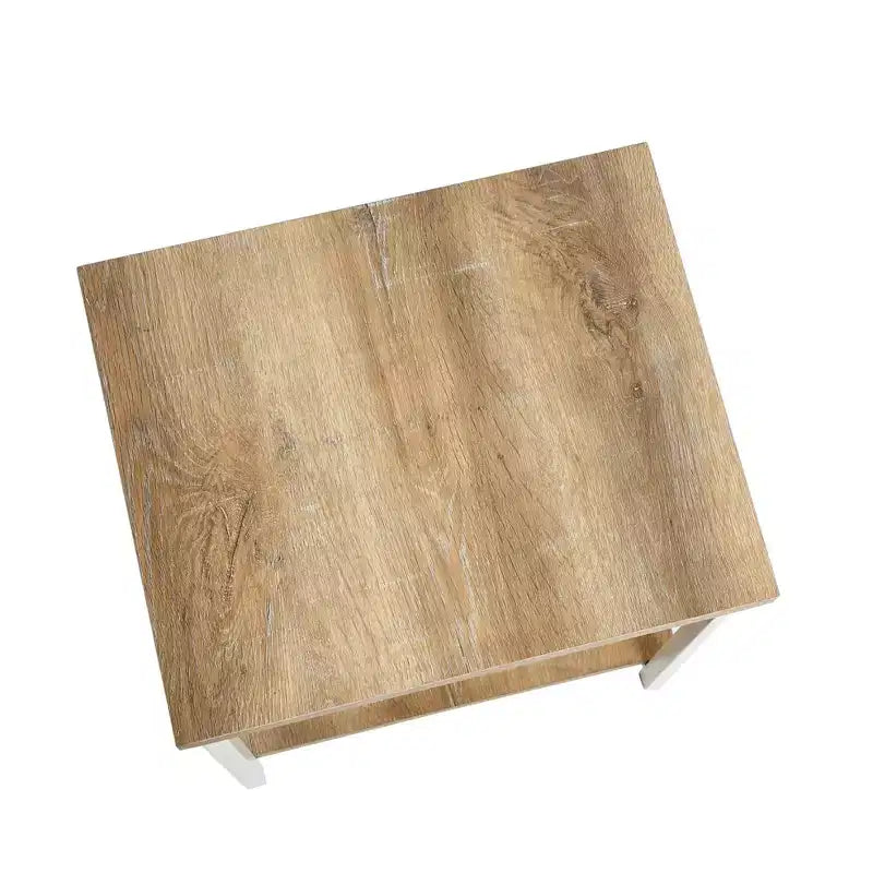 Table d'appoint rectangulaire Jamestown avec étagères de rangement