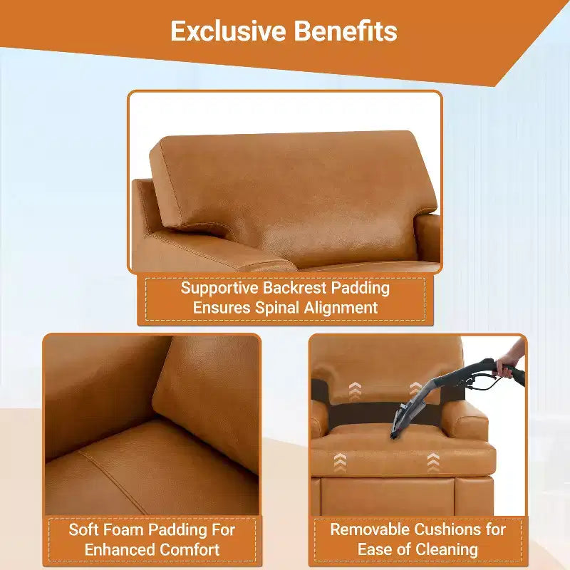 Fauteuil d'appoint en cuir véritable Home Imports Emporium