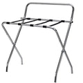 Kings Brand Furniture Ludlow Folding Luggage Rack, Stylish Suitcase Stand, High Back, Chrome