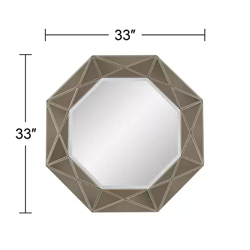 Possini Euro Design Possini Euro Aubrey Miroir mural biseauté champagne 33 x 33