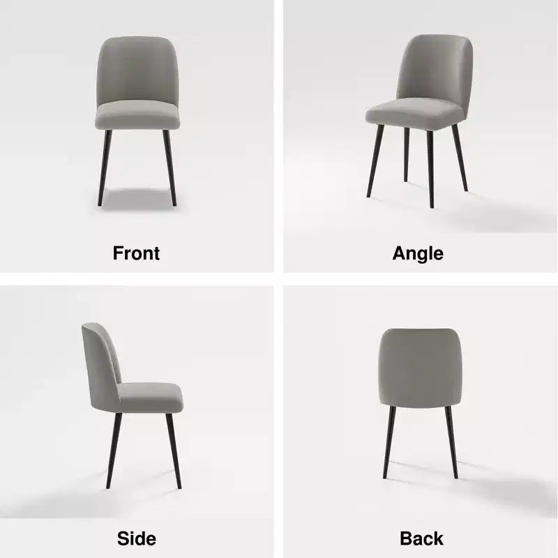 Chaises de salle à manger Pexfix en lin avec pieds noirs, lot de 2
