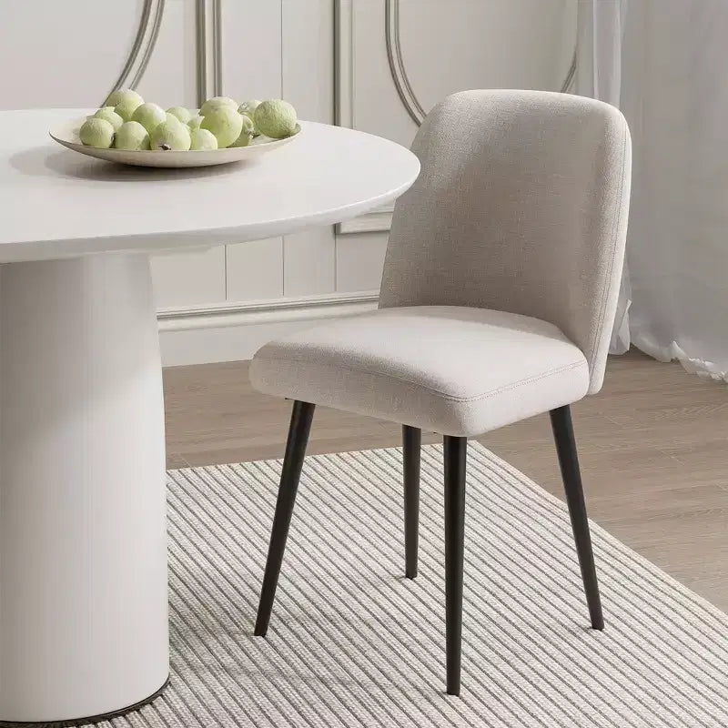 Chaises de salle à manger Pexfix en lin avec pieds noirs, lot de 2