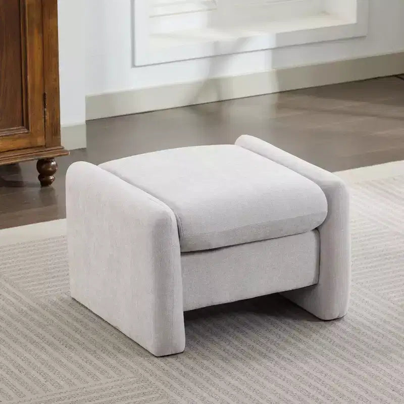 Fauteuil d'appoint HYLEORY Chenille 92,48 cm avec pouf, fauteuil de salon confortable et surdimensionné, fauteuil rembourré pour salon, chambre, bureau, appartement