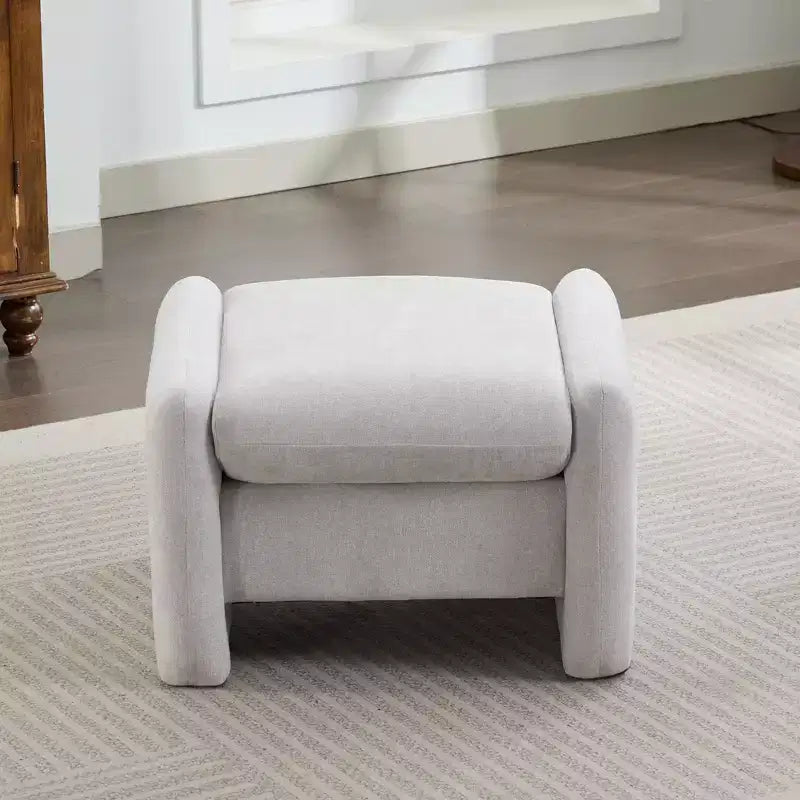 Fauteuil d'appoint HYLEORY Chenille 92,48 cm avec pouf, fauteuil de salon confortable et surdimensionné, fauteuil rembourré pour salon, chambre, bureau, appartement