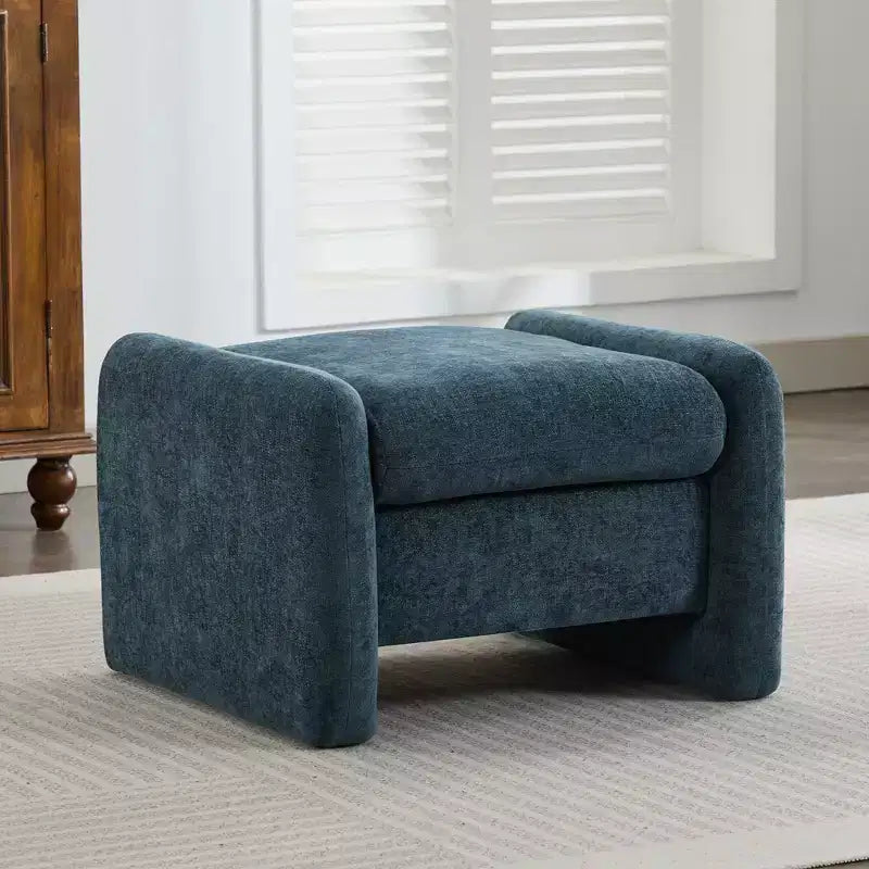 Fauteuil d'appoint HYLEORY Chenille 92,48 cm avec pouf, fauteuil de salon confortable et surdimensionné, fauteuil rembourré pour salon, chambre, bureau, appartement