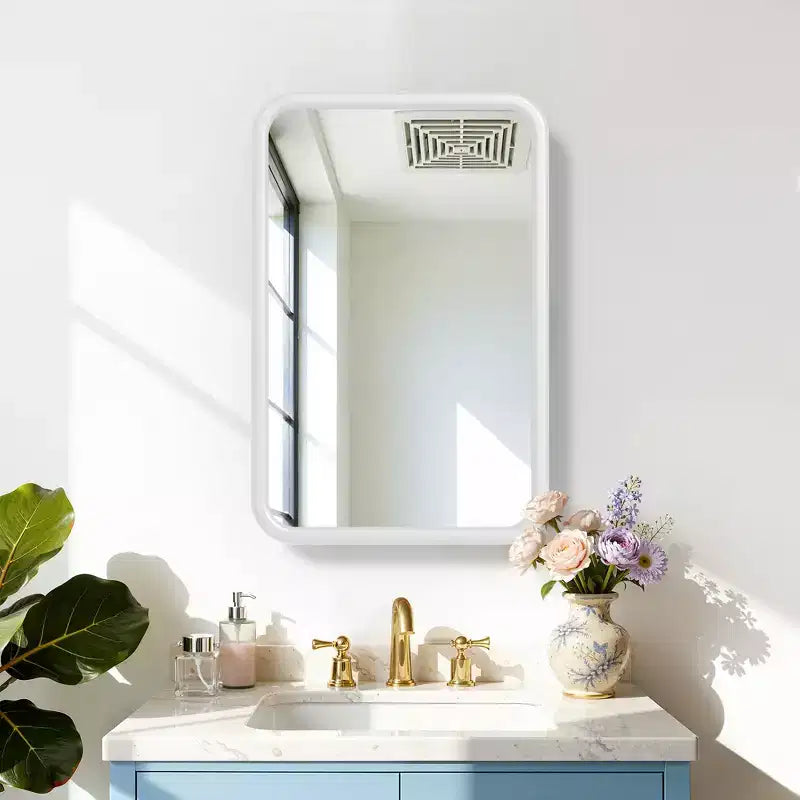 Dovelina Armoire de toilette murale, armoire à miroir, armoire à miroir murale multifonctionnelle avec portes magnétiques