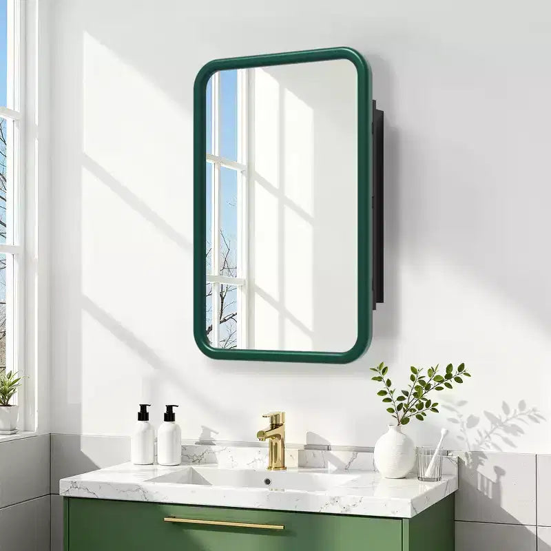 Dovelina Armoire de toilette murale, armoire à miroir, armoire à miroir murale multifonctionnelle avec portes magnétiques