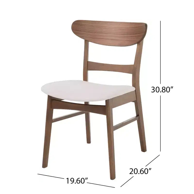 Christopher Knight Home Isador Chaises de salle à manger en bois d'hévéa rembourrées de style moderne du milieu du siècle (lot de 4)