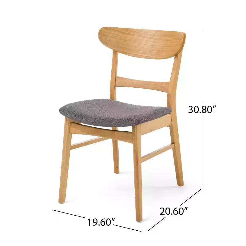 Christopher Knight Home Isador Chaises de salle à manger en bois d'hévéa rembourrées de style moderne du milieu du siècle (lot de 4)