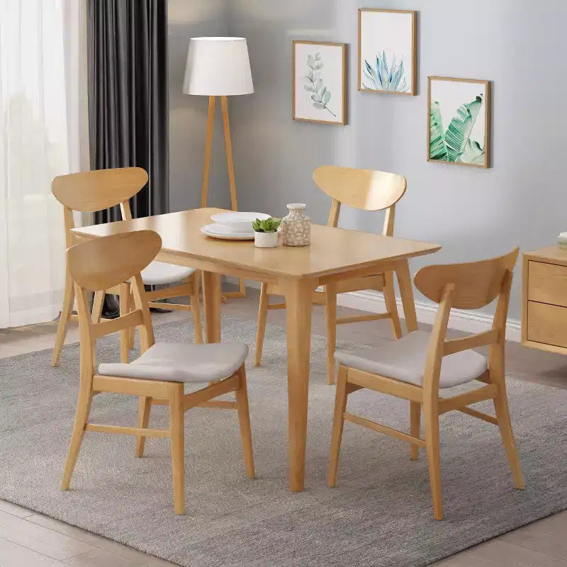 Christopher Knight Home Isador Chaises de salle à manger en bois d'hévéa rembourrées de style moderne du milieu du siècle (lot de 4)