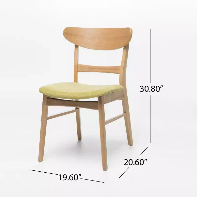 Christopher Knight Home Isador Chaises de salle à manger en bois d'hévéa rembourrées de style moderne du milieu du siècle (lot de 4)