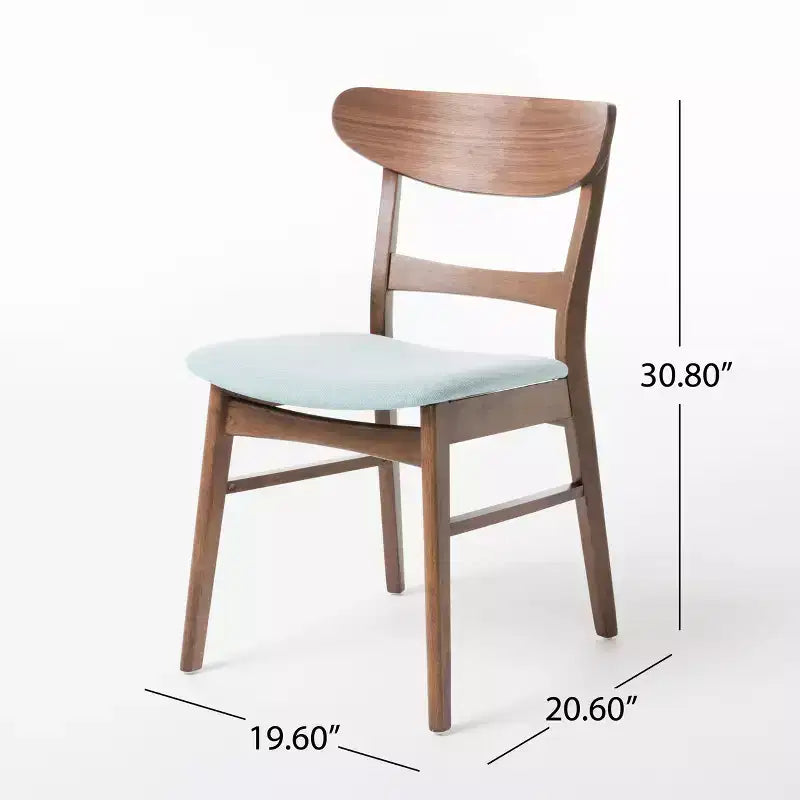 Christopher Knight Home Isador Chaises de salle à manger en bois d'hévéa rembourrées de style moderne du milieu du siècle (lot de 4)