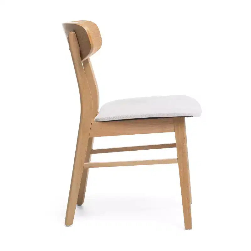 Christopher Knight Home Isador Chaises de salle à manger en bois d'hévéa rembourrées de style moderne du milieu du siècle (lot de 4)