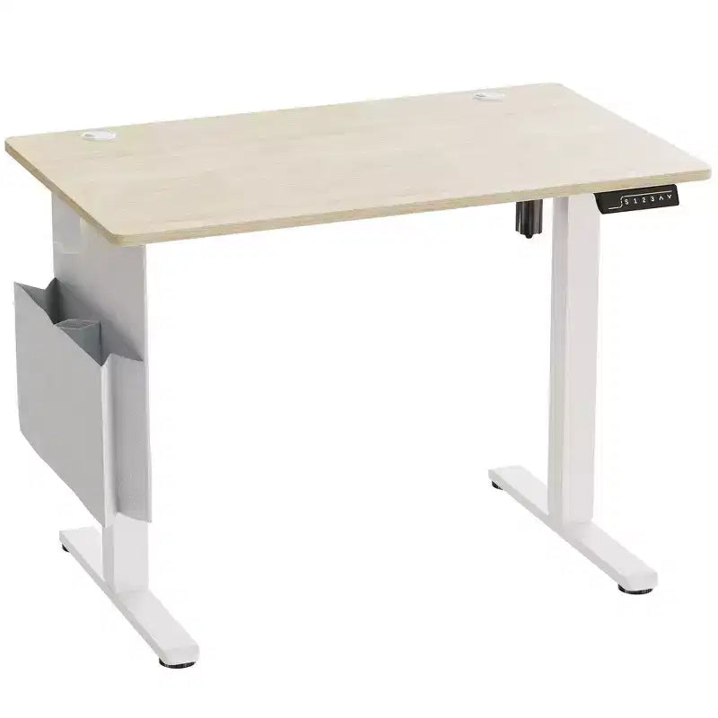 Bureau d'ordinateur électrique réglable en hauteur Bestier 55 avec port USB, bureau de télétravail simple avec crochets et sac latéral, poste de travail assis-debout