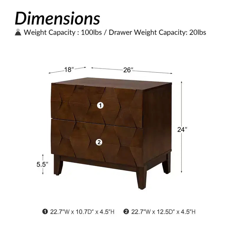 Paddy 2 - Table de chevet à tiroir | ART OF LIVING DESIGNS
