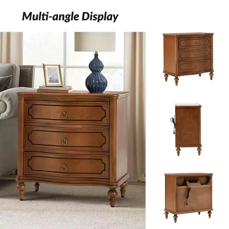 Table d'appoint à 3 tiroirs Linus (lot de 2) | ART OF LIVING DESIGNS