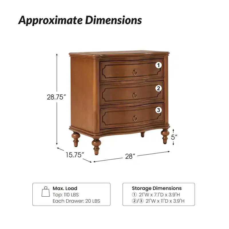 Table d'appoint à 3 tiroirs Linus (lot de 2) | ART OF LIVING DESIGNS