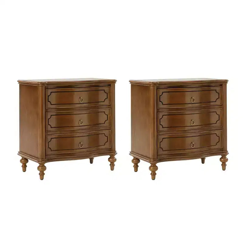 Table d'appoint à 3 tiroirs Linus (lot de 2) | ART OF LIVING DESIGNS