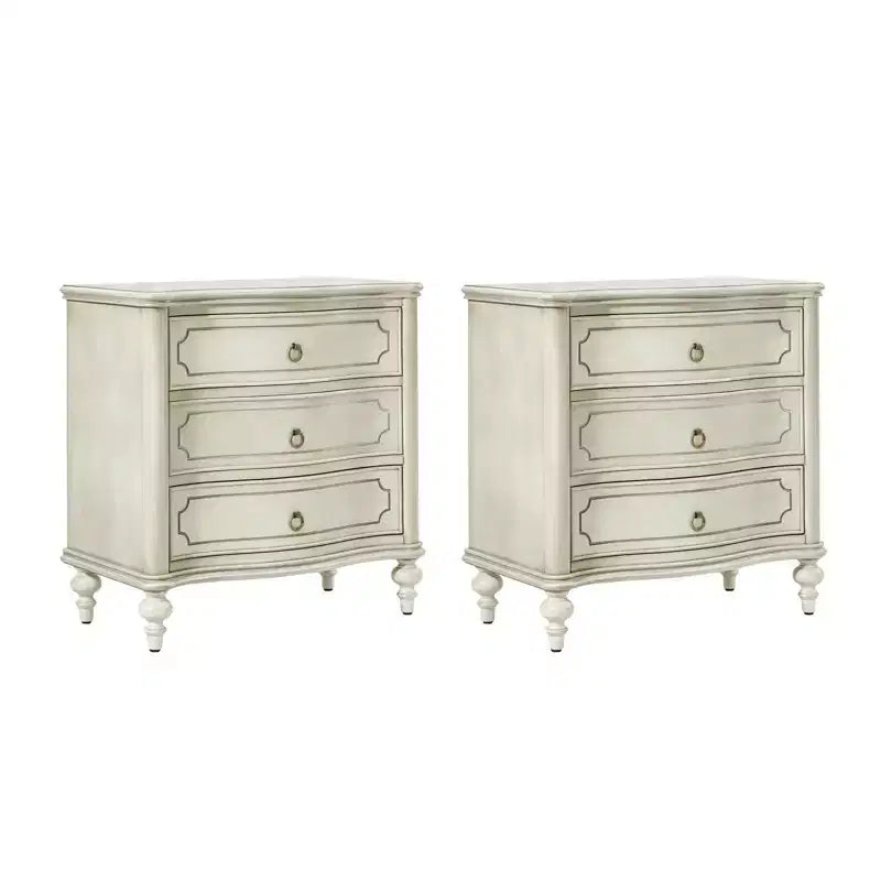 Table d'appoint à 3 tiroirs Linus (lot de 2) | ART OF LIVING DESIGNS