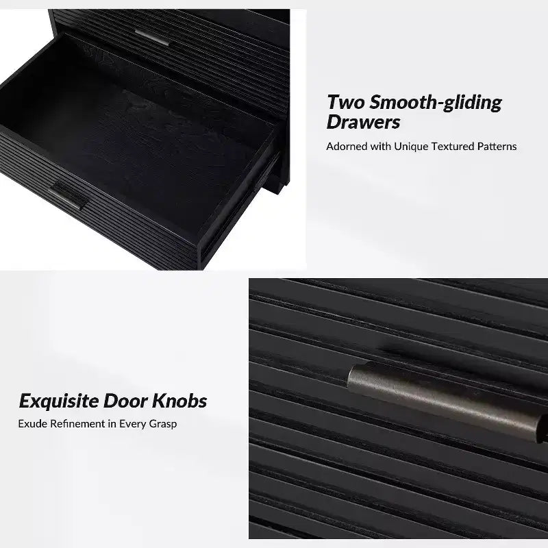 Table d'appoint Alcide avec USB et lumière LED lot de 2 | ART OF LIVING DESIGNS-NOIR