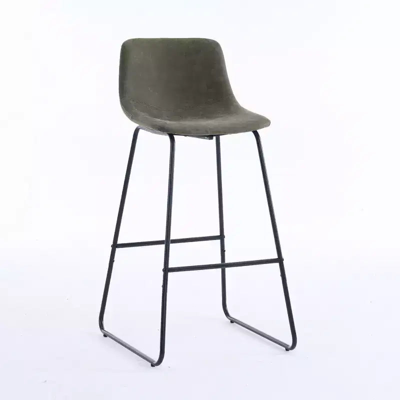 Tabourets de bar à hauteur de comptoir FERPIT en fausse fourrure (lot de 2), tabourets de bar rembourrés avec repose-pieds