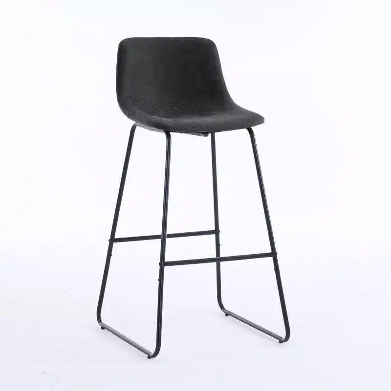 Tabourets de bar à hauteur de comptoir FERPIT en fausse fourrure (lot de 2), tabourets de bar rembourrés avec repose-pieds