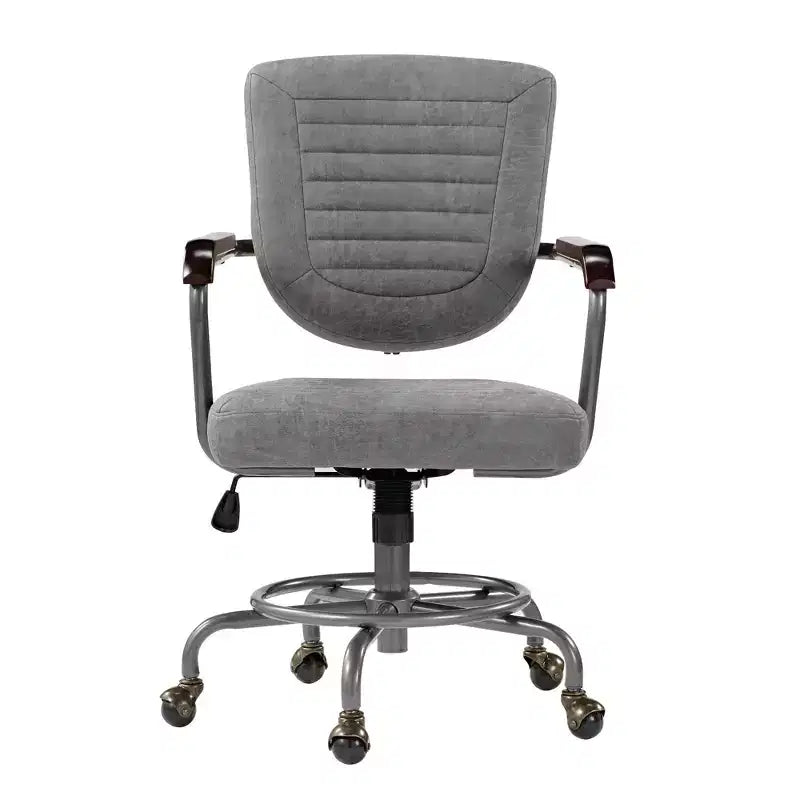 Cole, PU Leather Task Office Chair,27.12 D x 24.75 W x 36.25-39.37 H,Grey
