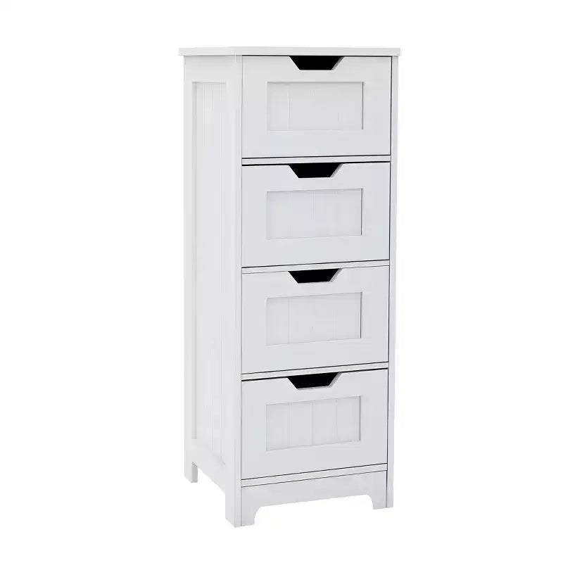 Meuble de rangement pour linge AndMakers, 30 cm L x 30 cm P x 83 cm H, en bois blanc, avec 4 tiroirs