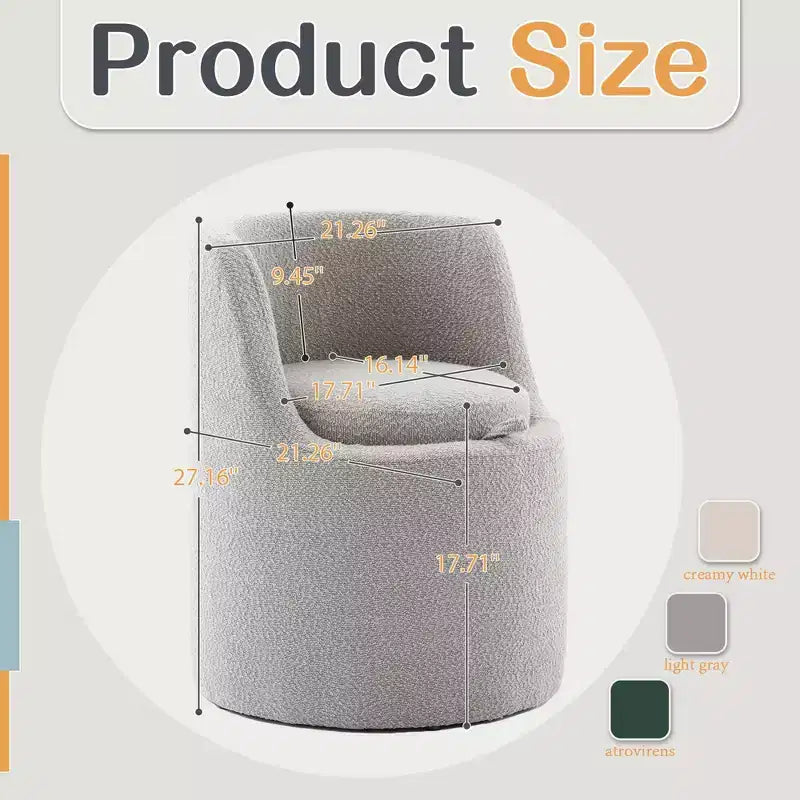 HYLEORY Pouf de maquillage avec rangement, tabouret de vanité rembourré avec dossier pliable, repose-pieds cylindrique moderne pour salon et chambre à coucher