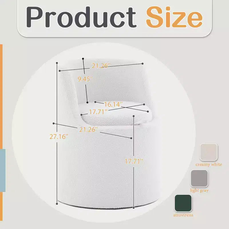 HYLEORY Pouf de maquillage avec rangement, tabouret de vanité rembourré avec dossier pliable, repose-pieds cylindrique moderne pour salon et chambre à coucher