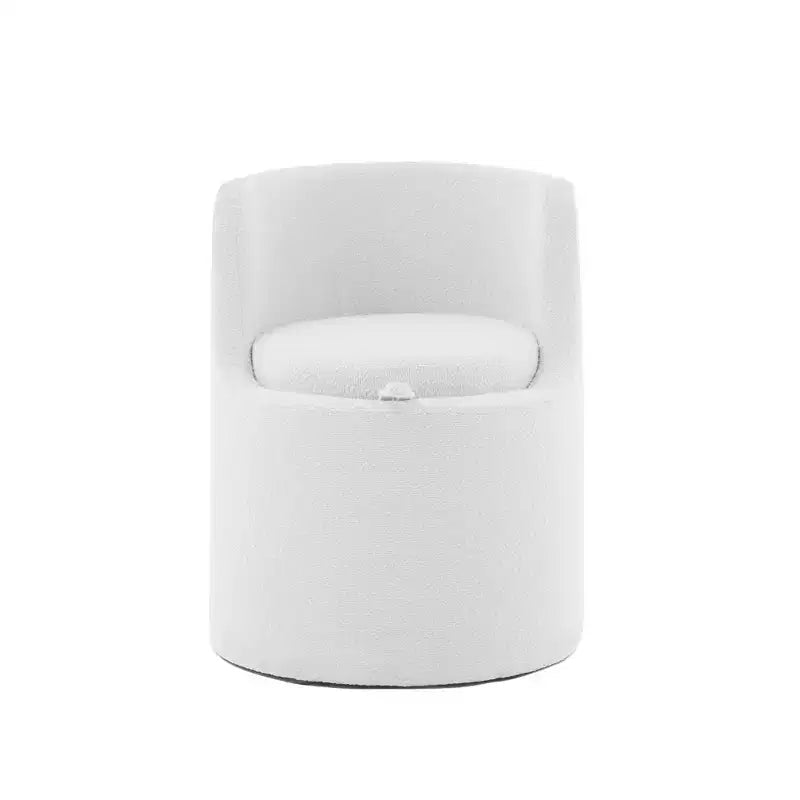 HYLEORY Pouf de maquillage avec rangement, tabouret de vanité rembourré avec dossier pliable, repose-pieds cylindrique moderne pour salon et chambre à coucher