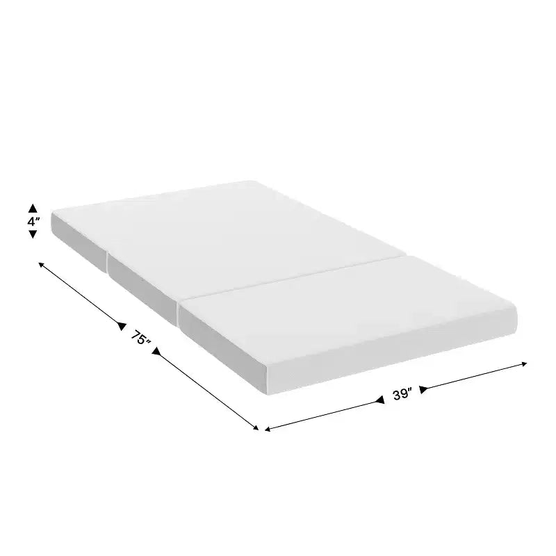 Matelas Emma et Oliver Cooling Tri-Fold en mousse à mémoire de forme en boîte avec base en mousse de soutien et housse lavable