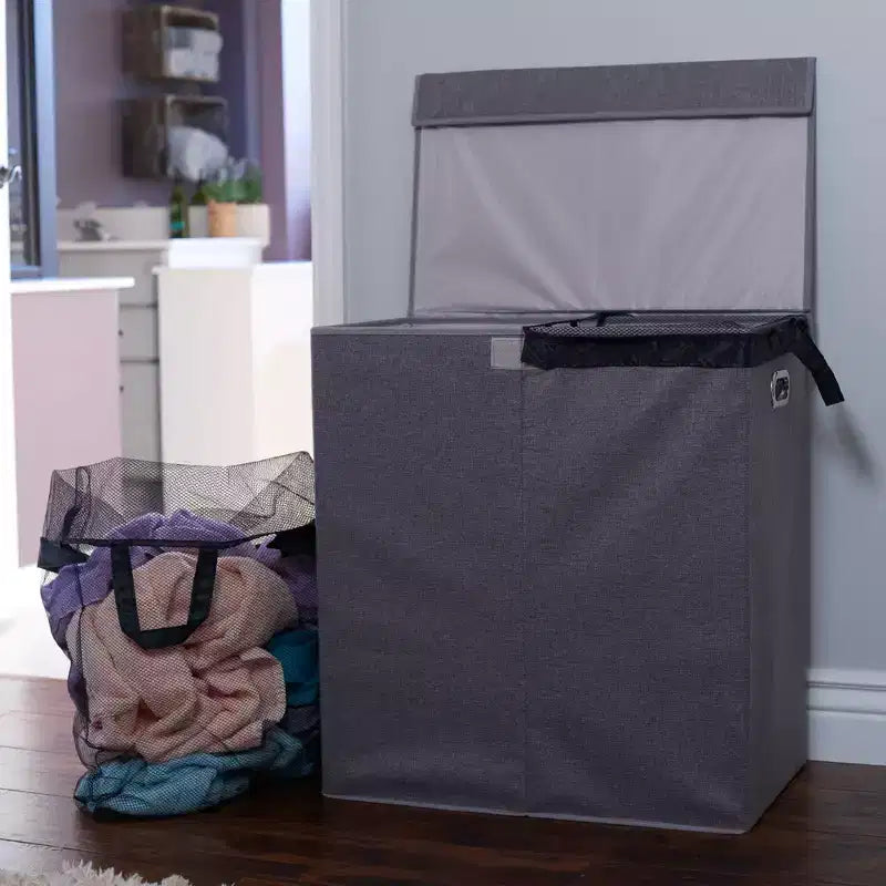 Trieur à linge pliable avec couvercle